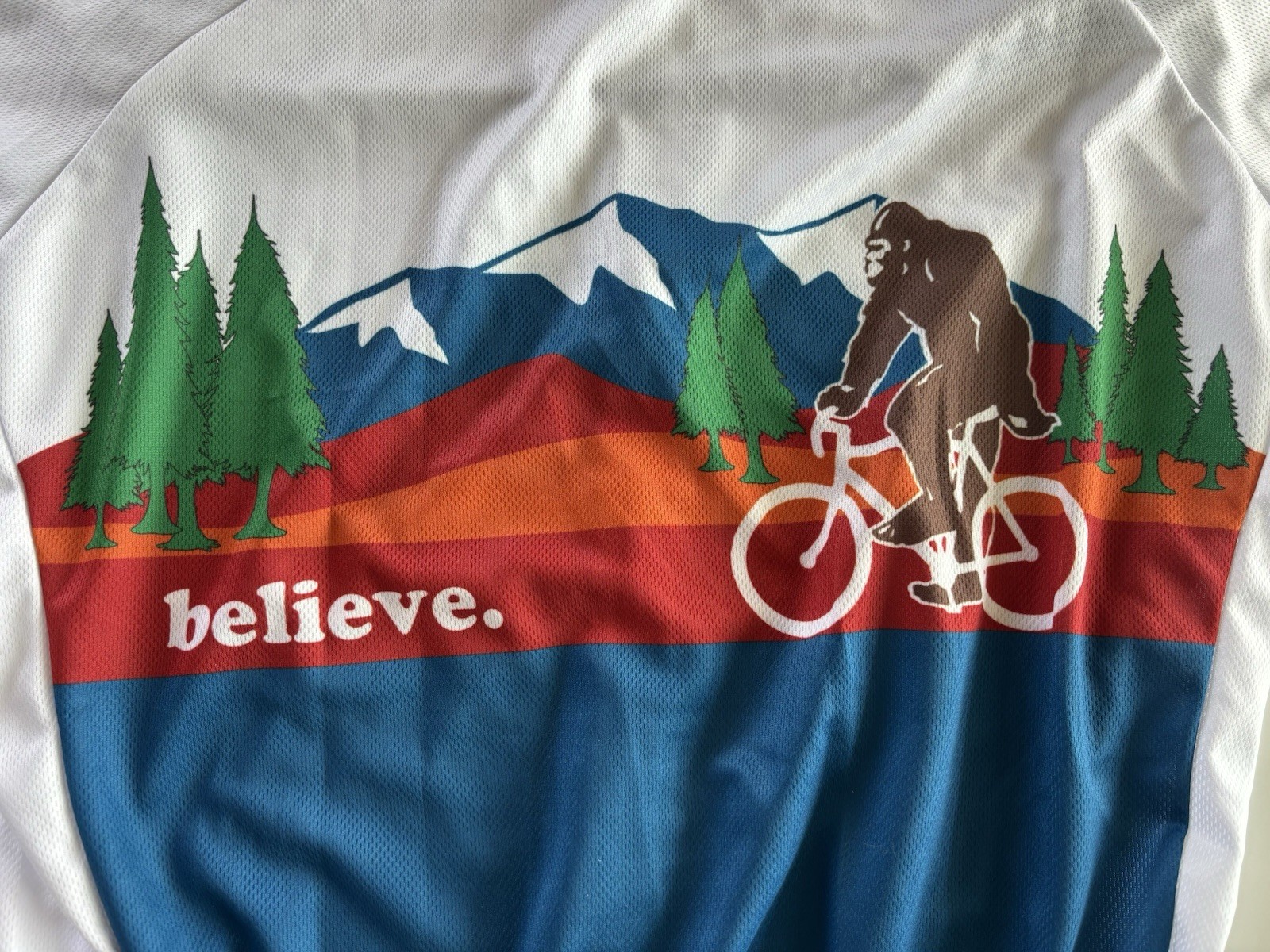 Cycling Jersey Peak 1 Sports Believe Bigfoot Retro Fitted Size S Short Sleeve