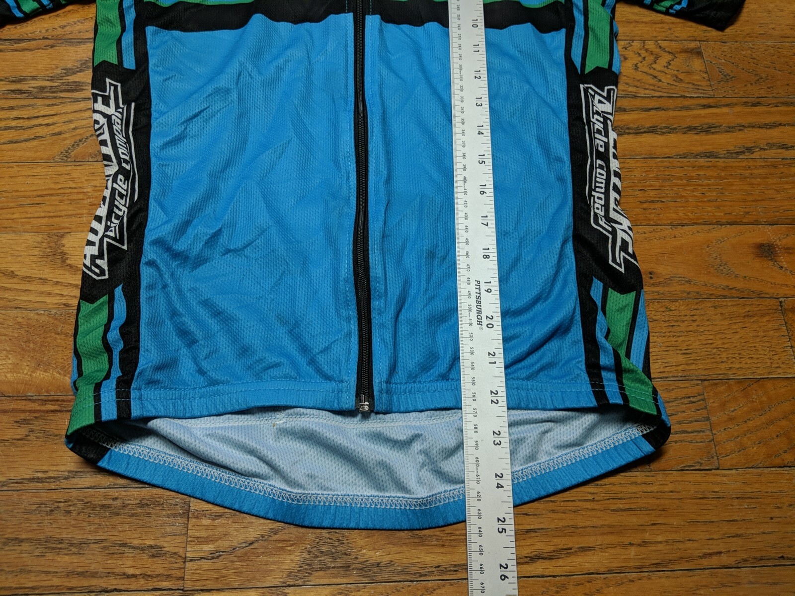 Adventure Bicycle Company Cycling Jersey Full Zip Short Sleeve Colorblock M/L