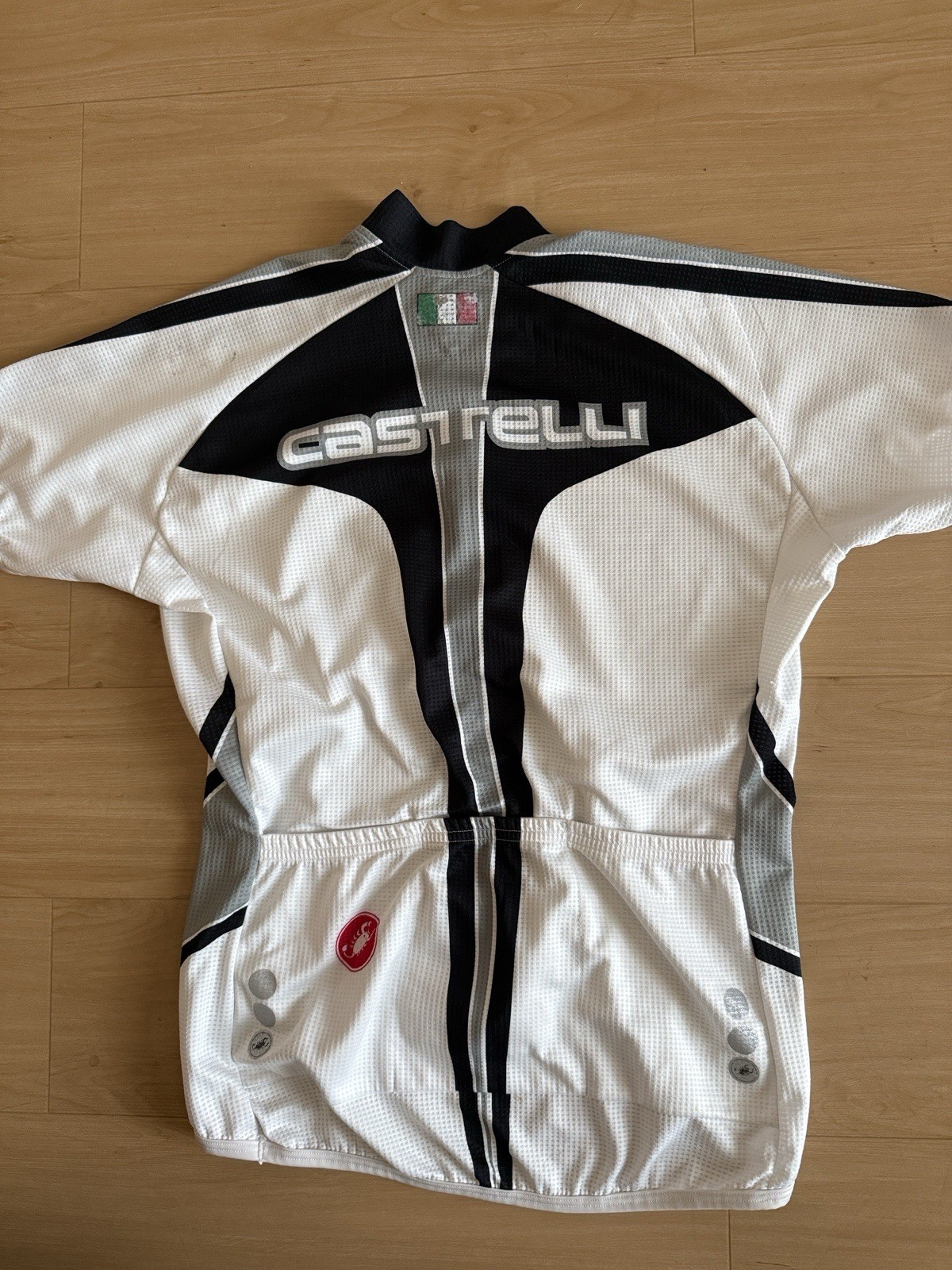 CASTELLI MEN’S CYCLING BIKING JERSEY BLACK WHITE LIGHTWEIGHT BREATHABLE LARGE