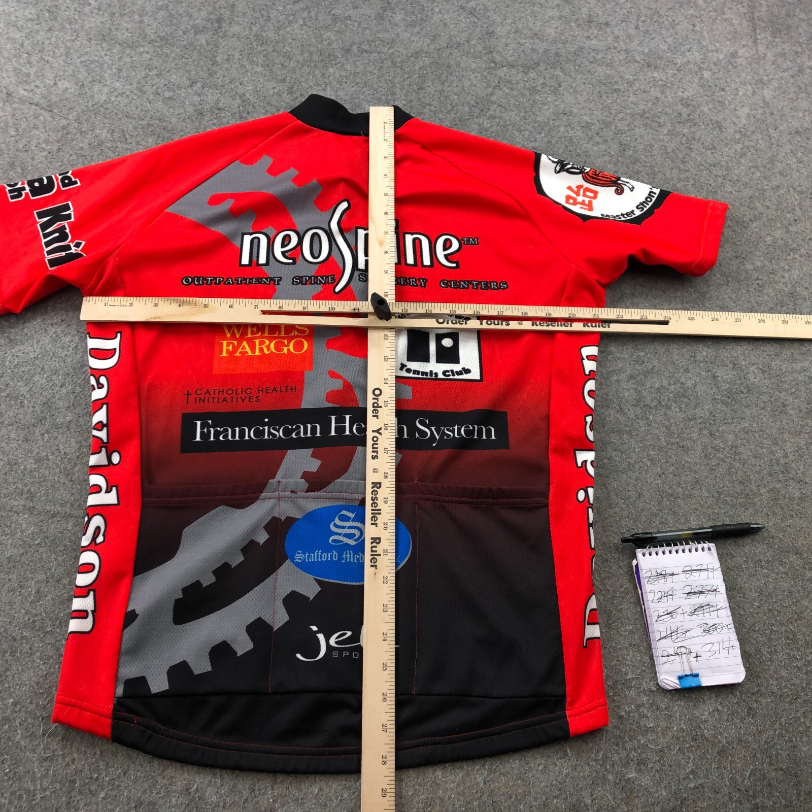 JEK Sports Cycling Jersey Adult Large Black Red Full Zip Biking
