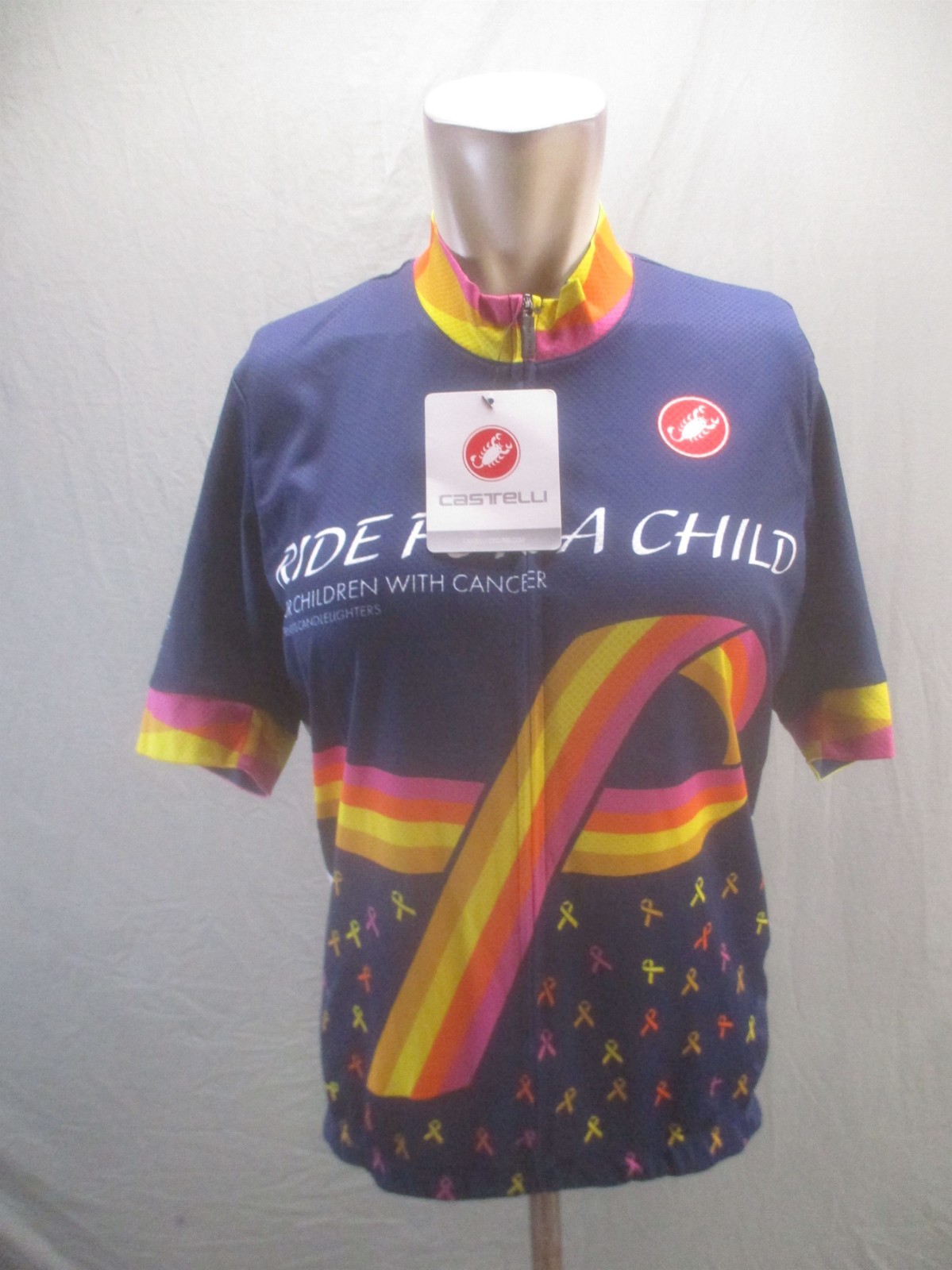 NWT Castelli Size L Mens Multicolor Cycling Full Zip Stretch Athletic Top 461