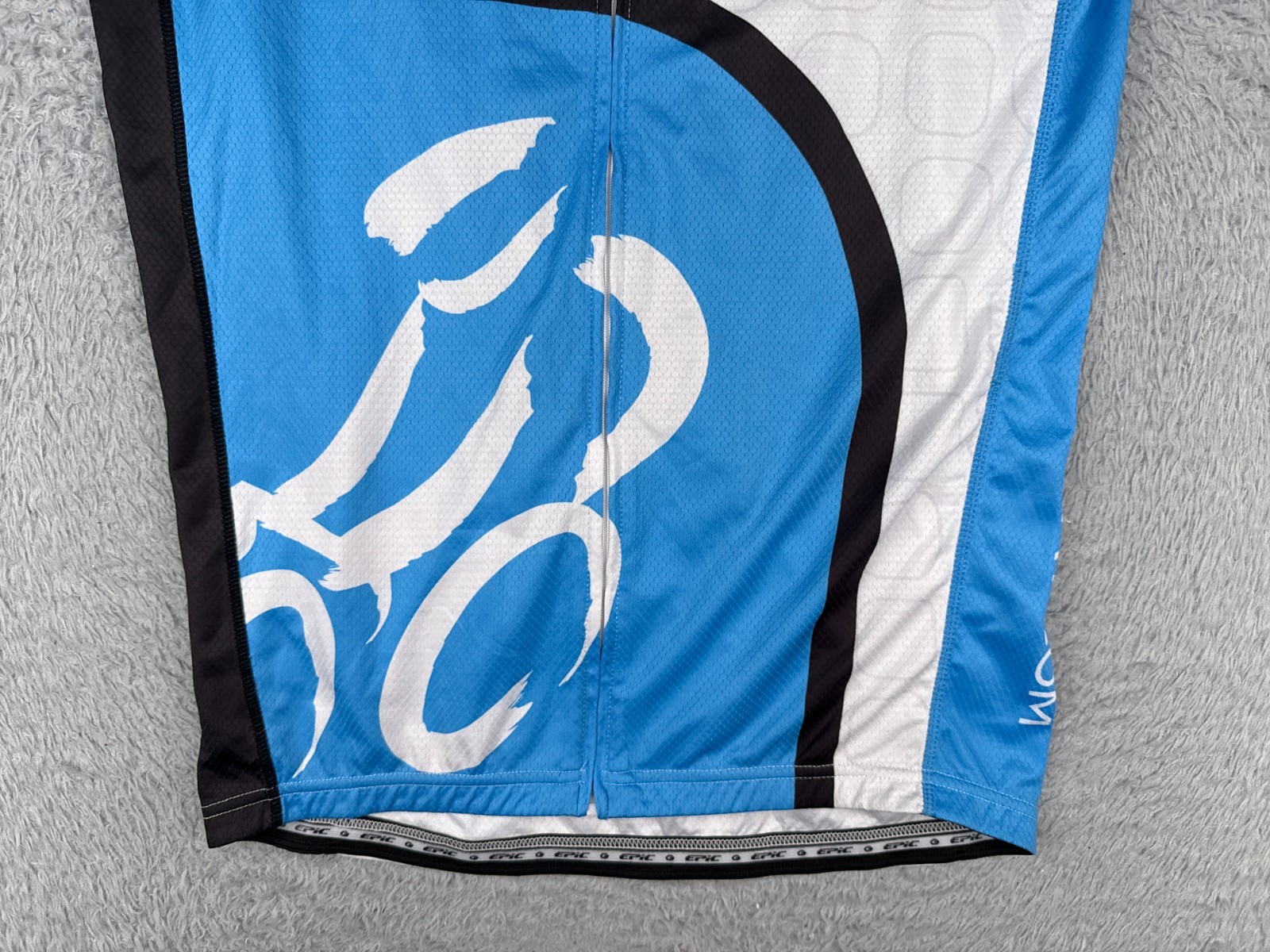 Epic Cyclewear Cycling Jersey Adult Large Blue White Rockwell Relay READ ME