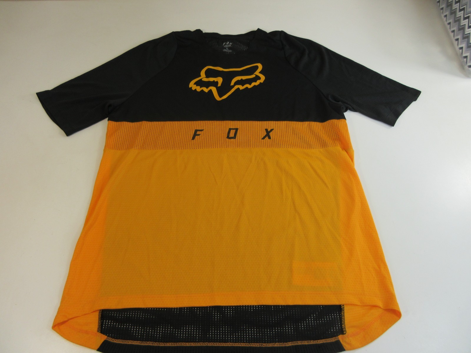 Fox Racing Defend Men’s Large Mountain Bike Jersey Yellow Blk Short Sleeve EUC!