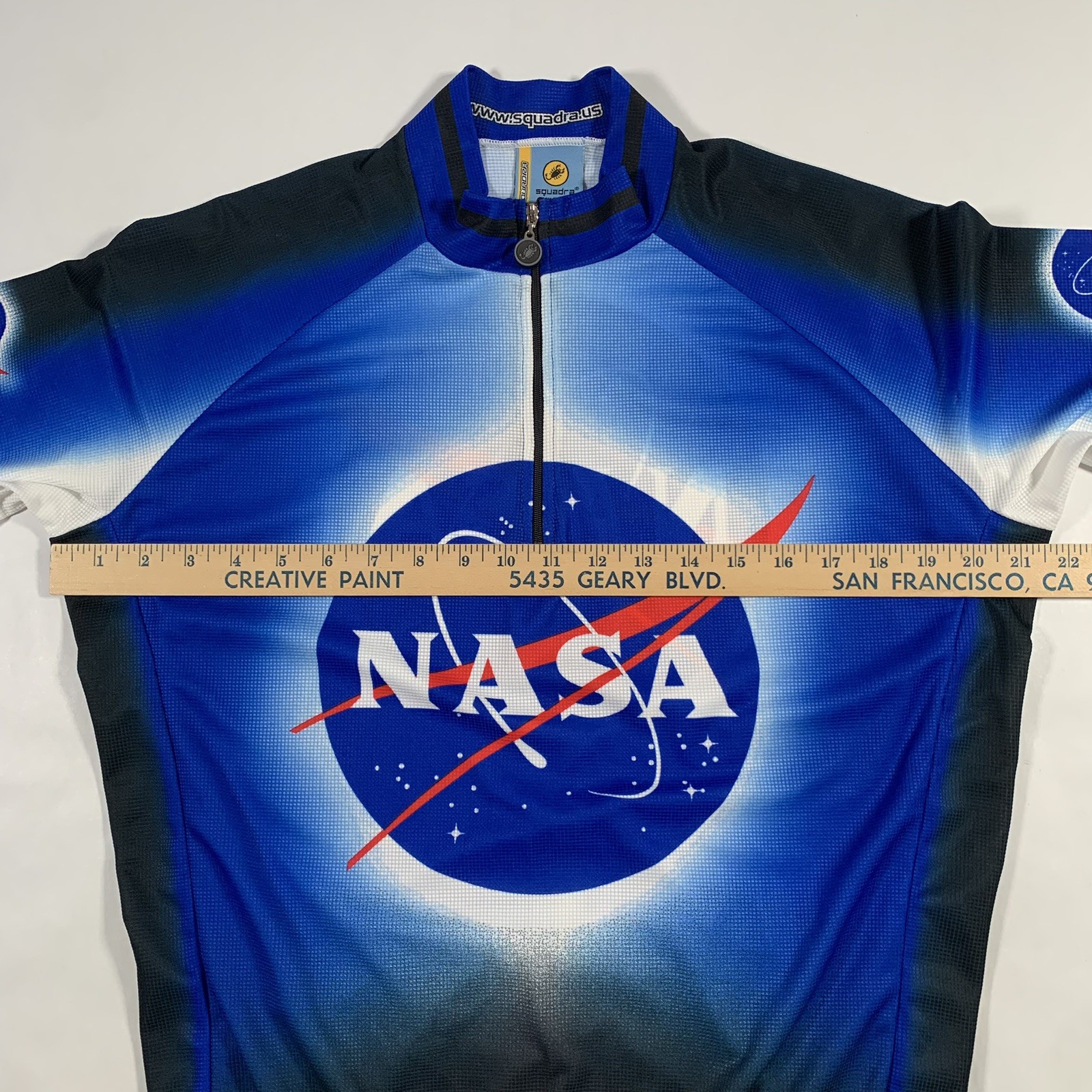 NASA Squadra Cycling Jersey Mens XL X-Large Blue Space Cyclist Bike Active USA