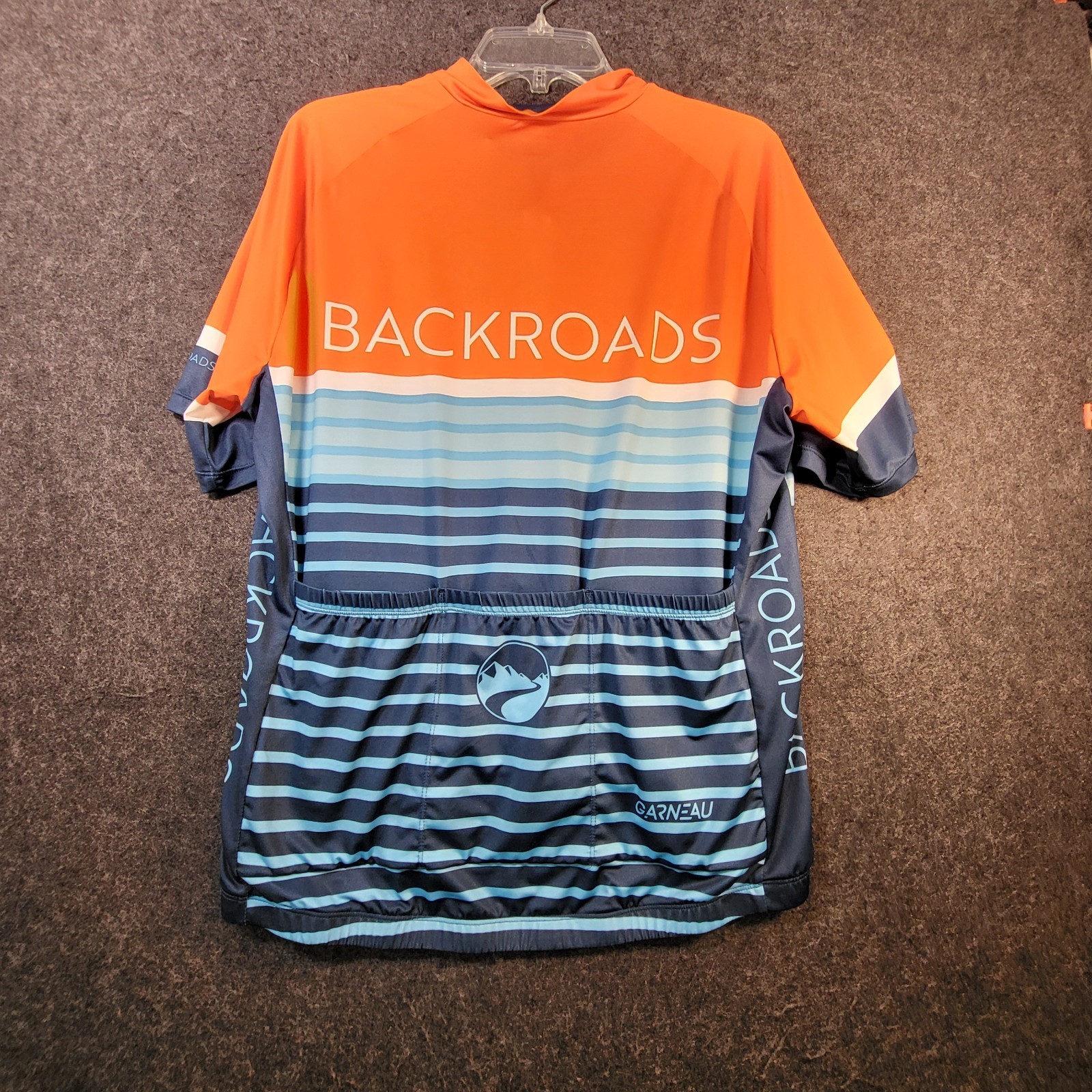 Louis Garneau Men’s Short Sleeve Cycling Jersey Large Crossroads Orange Blue