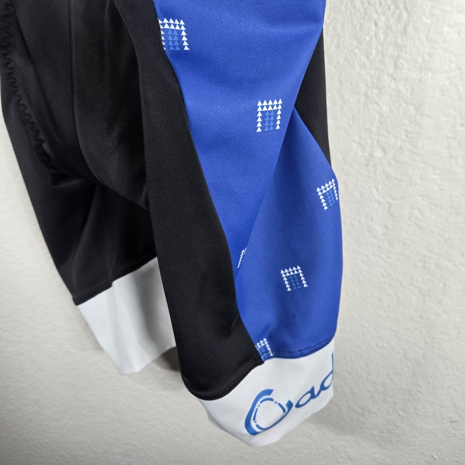 Cadence Men’s Race Fit Biking Cycling Bid Shorts Size S Blue White Padded