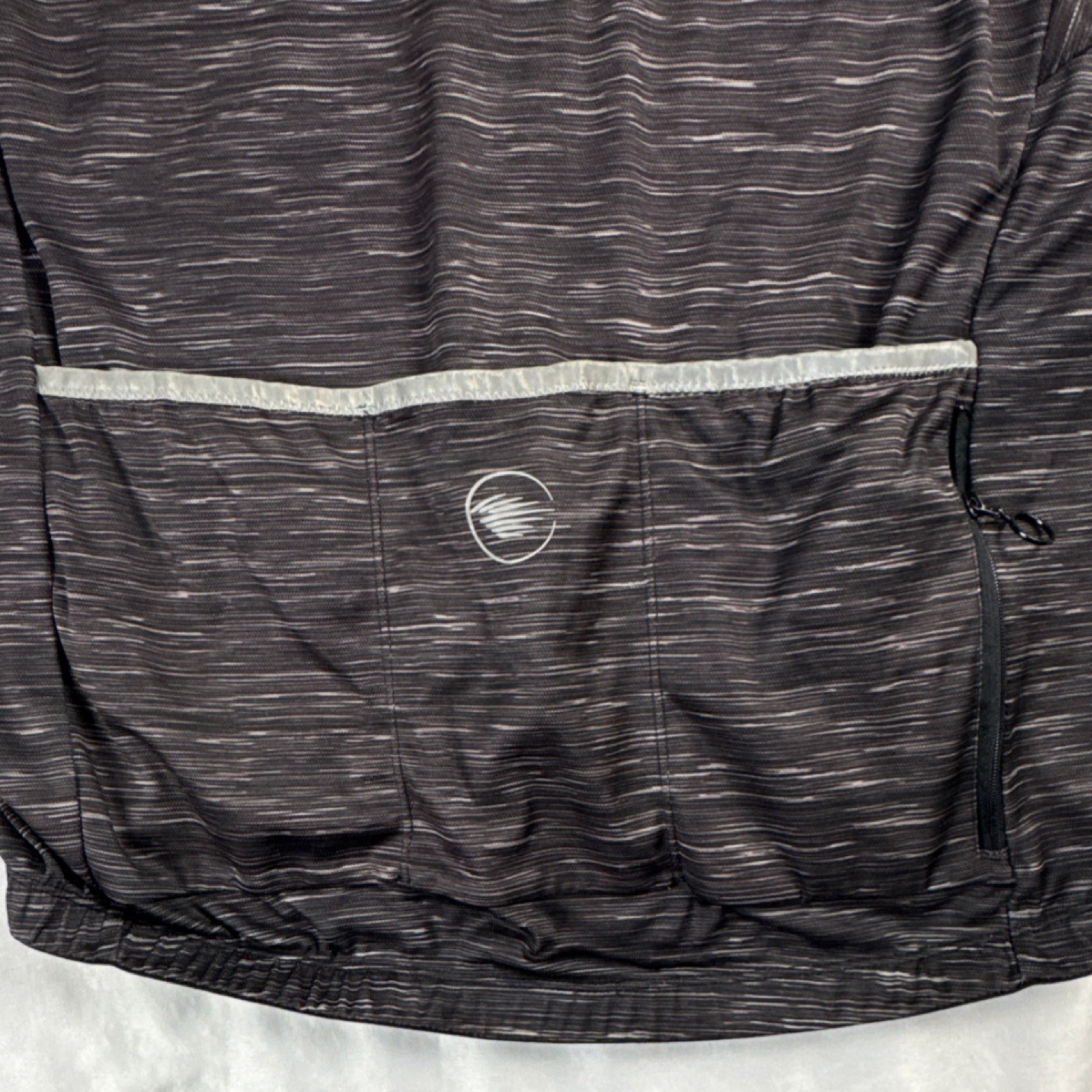 RIONBIKE Mens Cycling Jersey Short Sleeve Black Gray Full Zip Back Pockets Bike