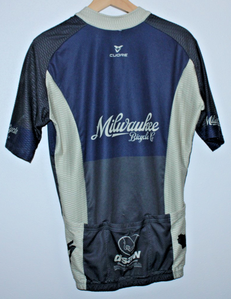 Milwaukee Bicycle Co Est1928 Cycling Jersey XL Rear Pockets 38″ Chest 24/28″ T2B