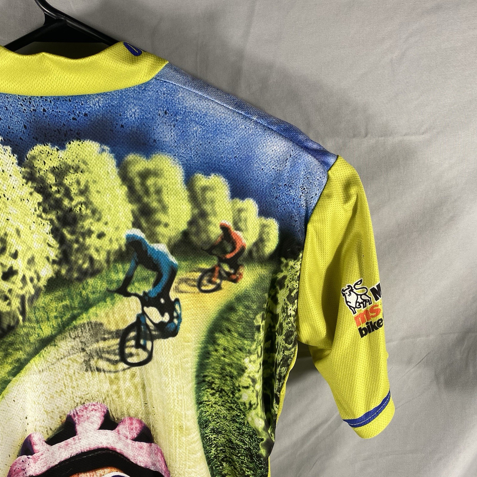 VO Max Cycling Jersey Adult M 3/4 Zip 100% Polyester Yellow 2005 MS OK