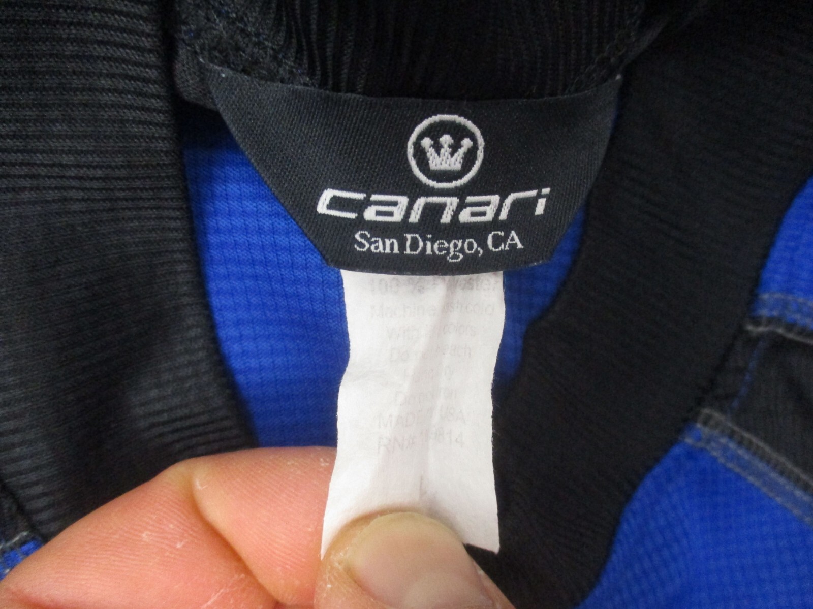 CANARI Size L Men 1/2 Zip Pocket Elastic Waist Long Sleeve Cycling Jersey 116