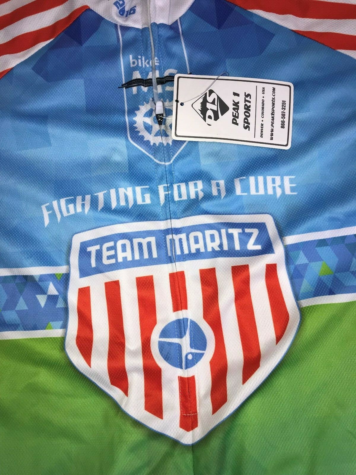 Peak 1 Sports Adult Medium Team Maritz Fighting For A Cure Cycling Jersey NEW