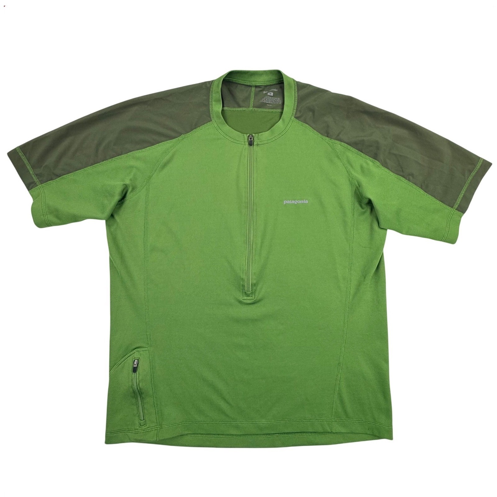 Patagonia 1/4 Zip Jersey Men Medium Green 24335S8 Short Sleeve Athletic