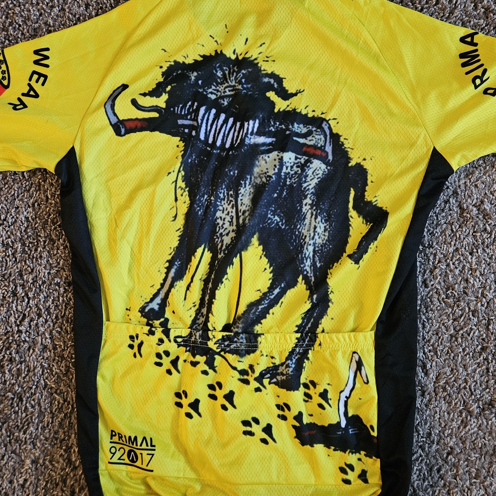 Primal Wear Dog Eat Cog Cycling Jersey & Shorts Men’s Medium Yellow Graphic Bike