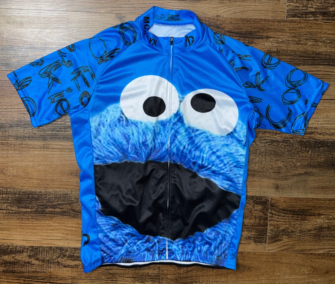 Weimostar cookie monster cycling jersey elastic waist size XL Blue