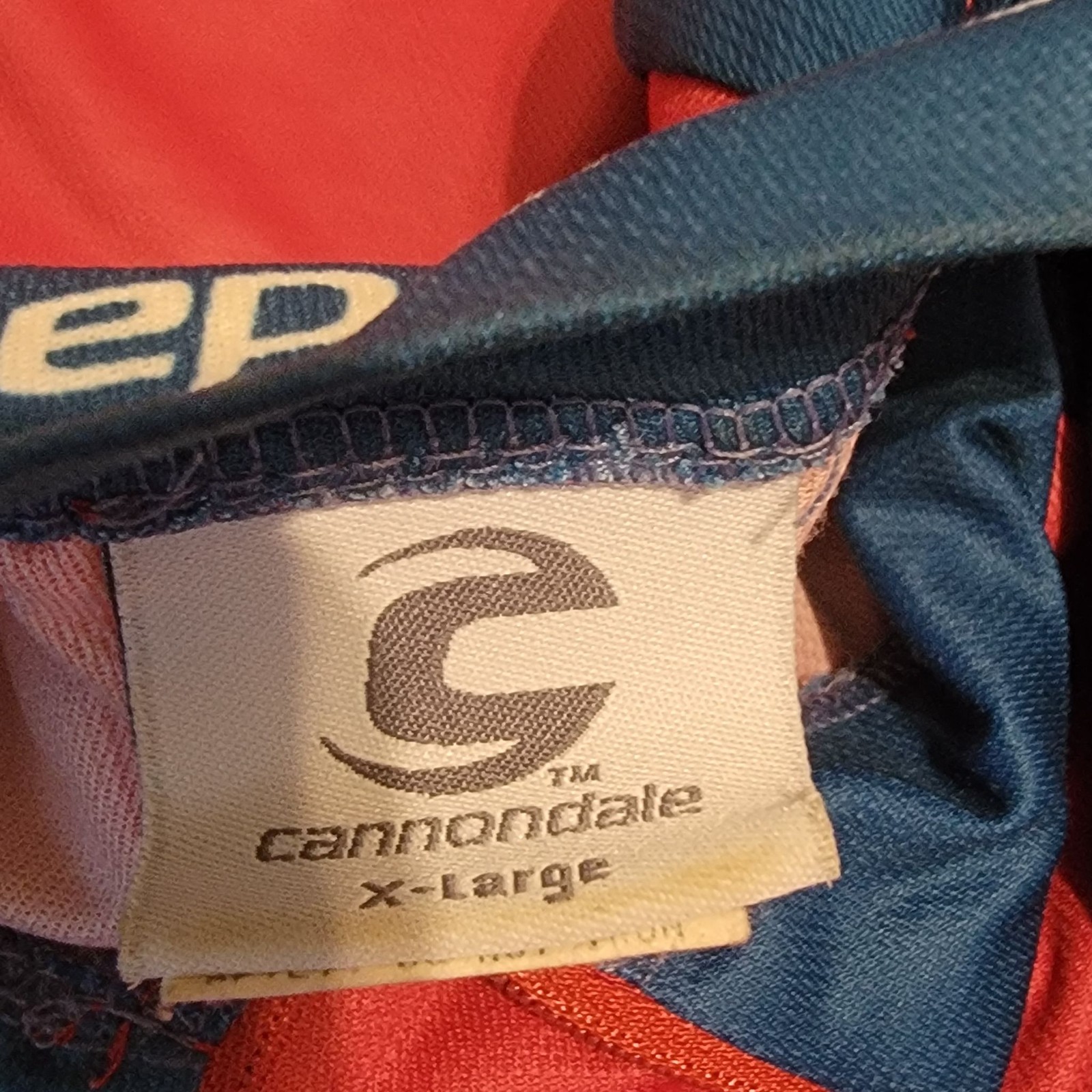 Cannondale Cycling Jersey Mens XL Red Blue Full Zip Short Sleeve Lightweight