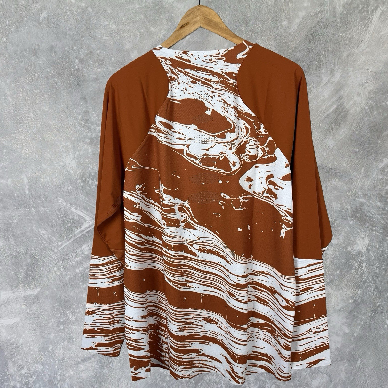 Oakley Seeker Airline Jersey Mens Large Orange White Long Sleeve MTB Cycling