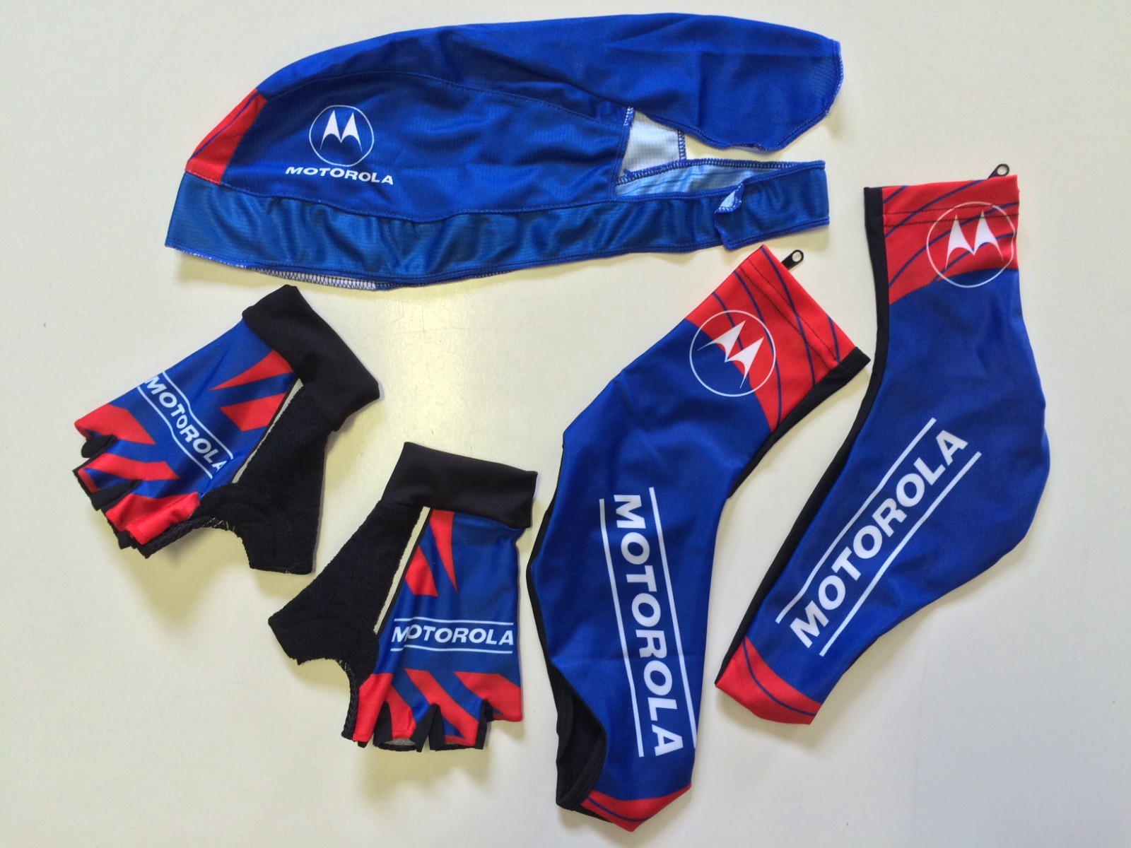 Motorola Bike Cycling Kit Men’s Short Sleeve *Blue/Red* Padded Small-XXXLarge