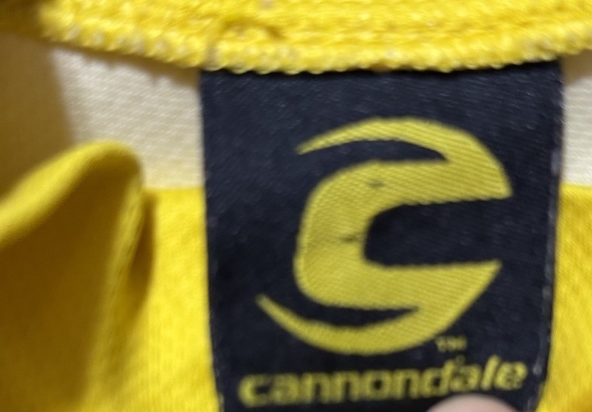VTG Cannondale Cycling Jersey Vest Sz Small Yellow 3/4 Zip Polartec Made in USA