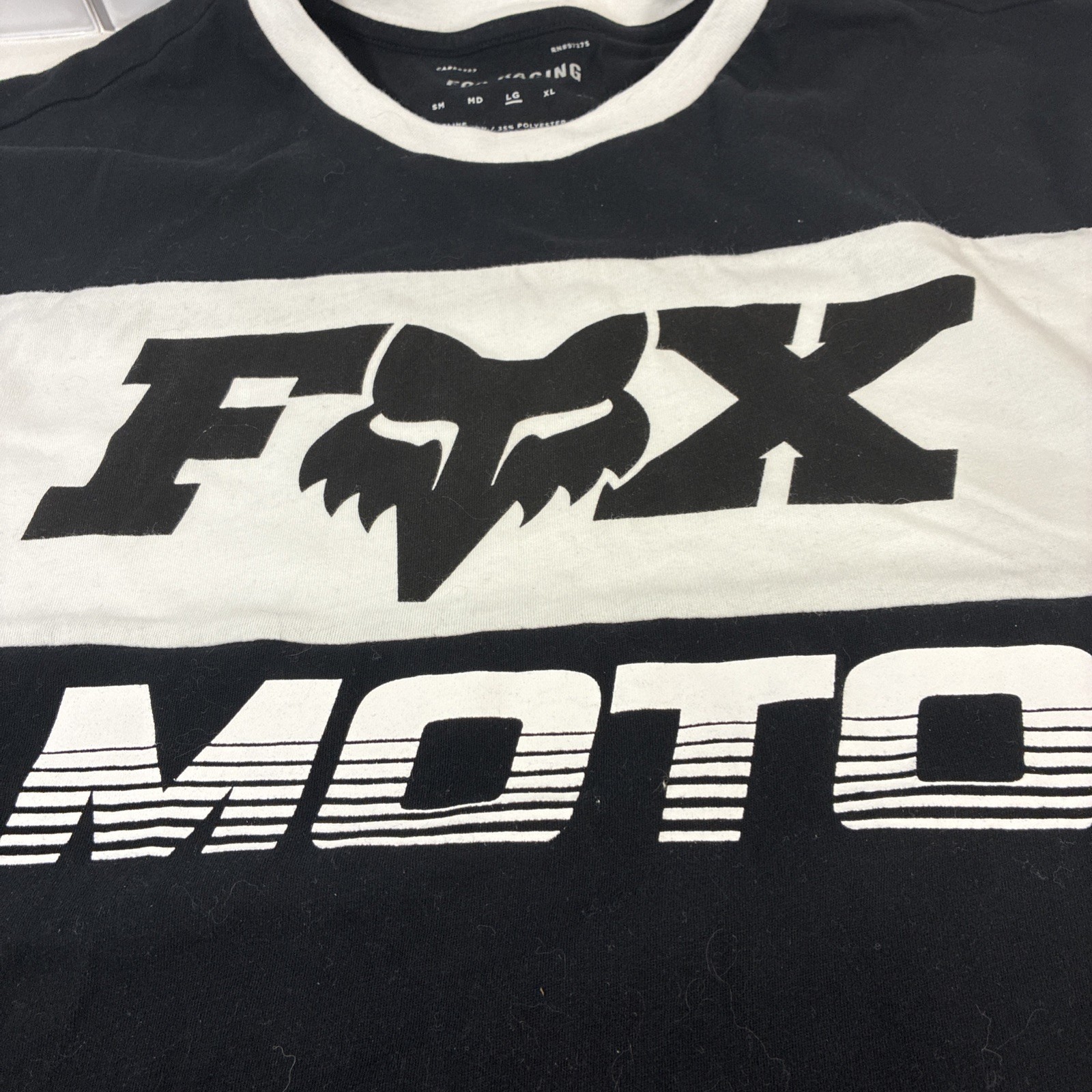 Fox Racing Long Sleeve Motocross Graphic Shirt Black White Mens Size L