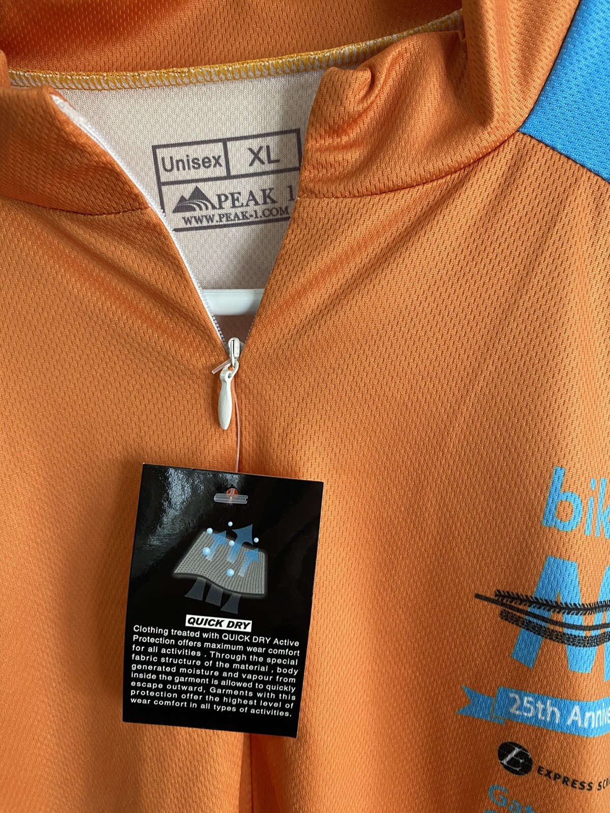 Peak 1 Unisex Quick Dry “ I Ride With MS” Cycling /Racing Shirt. Size XL. New!