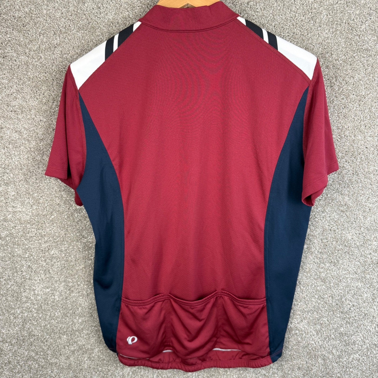 Pearl Izumi Select Mens Cycling Jersey Large Burgundy Navy Half Zip Short Sleeve
