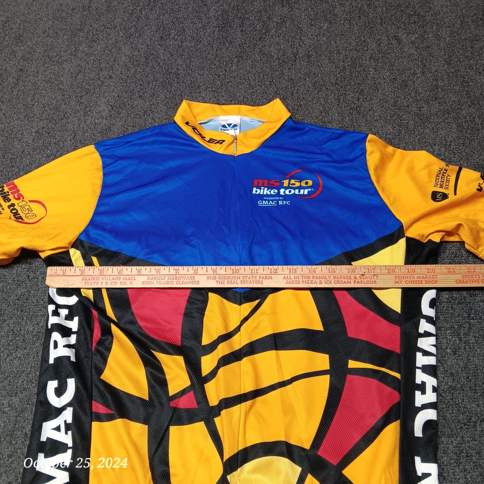 Voler Bike Jersey Adult XL Blue and Yellow MS 150 Tour