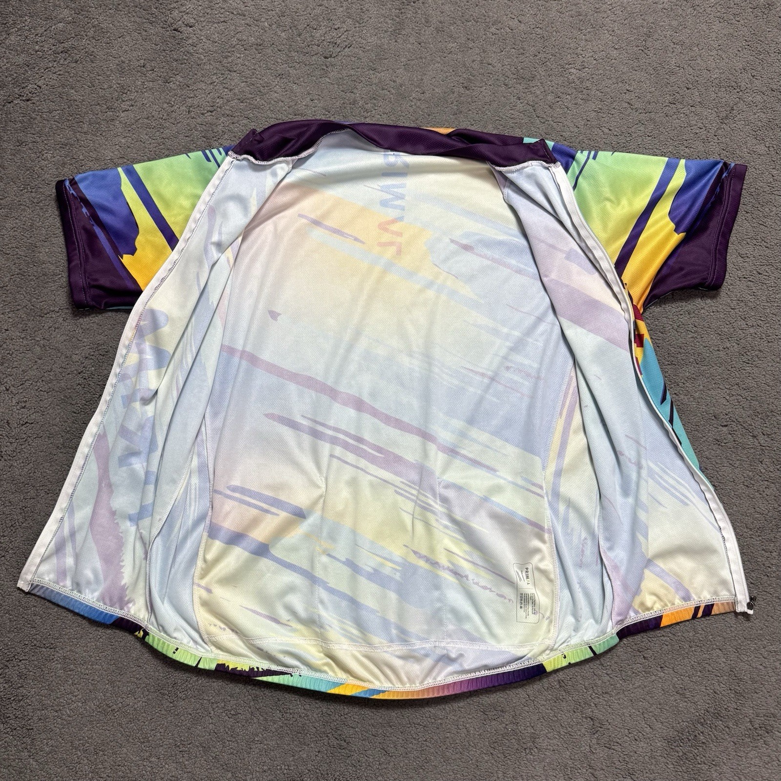 Primal Cycling Jersey Men’s L Full Zip Multicolor Graphic 3 Pocket Bike Shirt