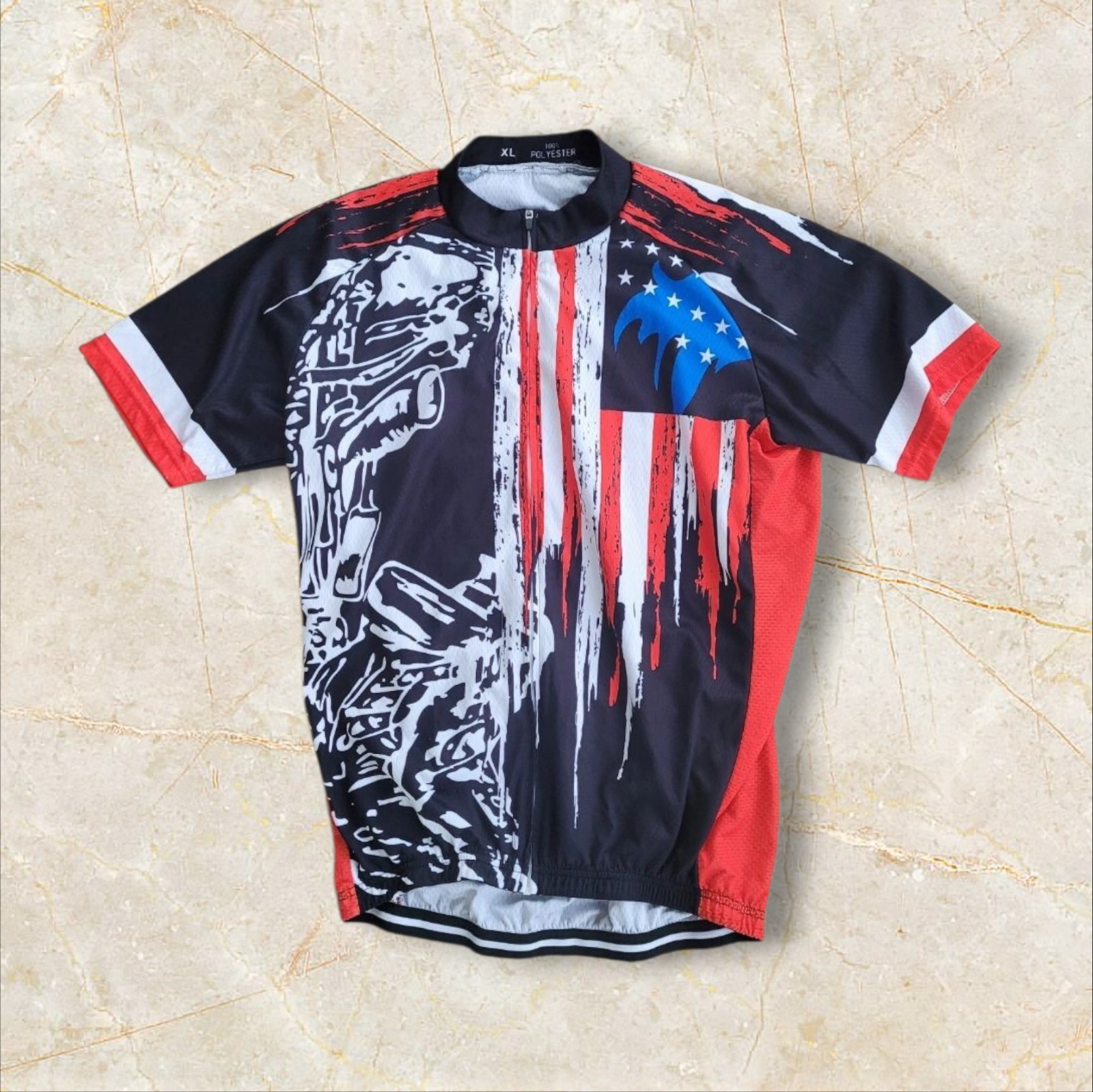 Cycling Jersey Full Zip Short Sleeve Honor the Fallen Men Size XL 100% Poly