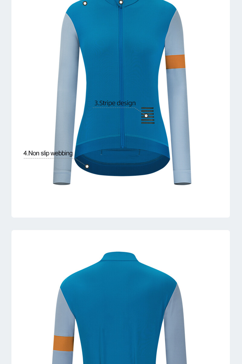 Women Cycling Thermal Fleece Jersey Winter Long Sleeve Bike Shirt Racing Clothes