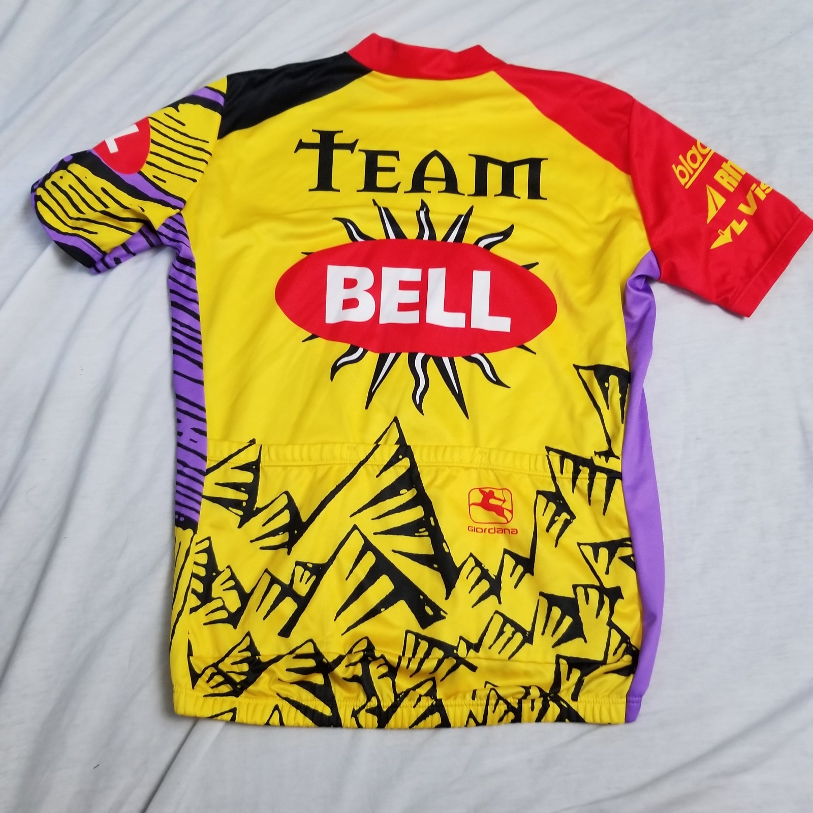 Vintage Giordana Cycling Jersey Mens XL Team Bell Racing Race 1/4 Zip Pro