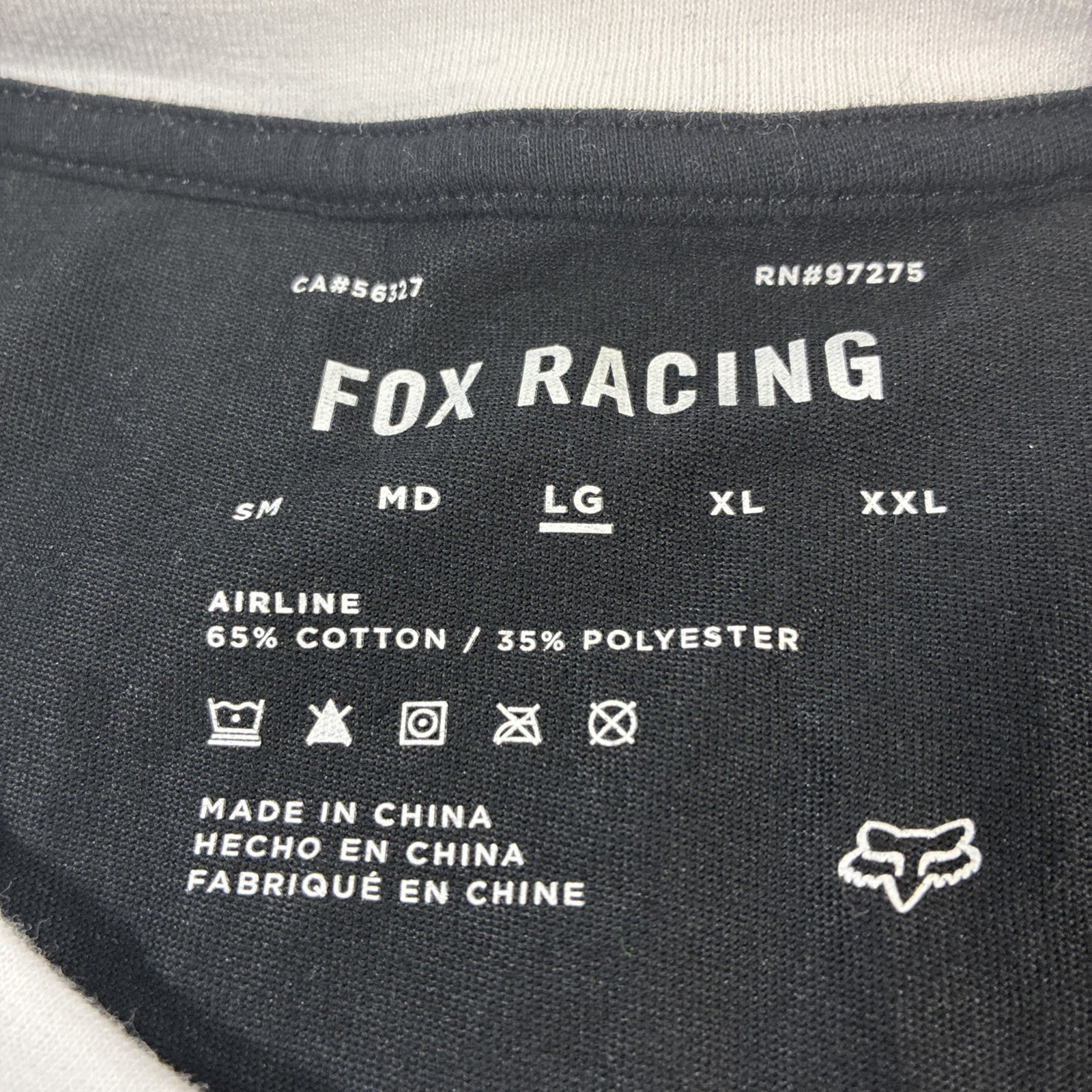 Fox Racing Long Sleeve Motocross Graphic Shirt Black White Mens Size L