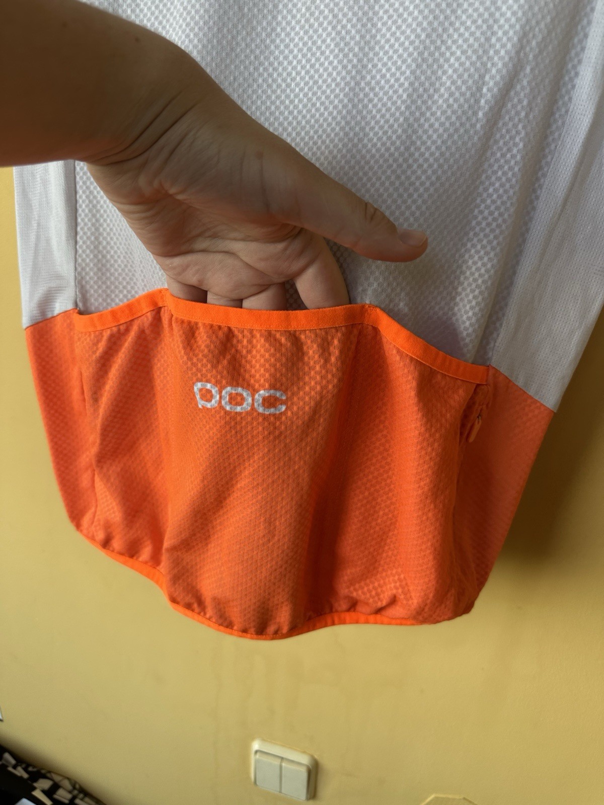 POC Essential Road Gris/Orange Bike Jersey Back Pockets Size M Men
