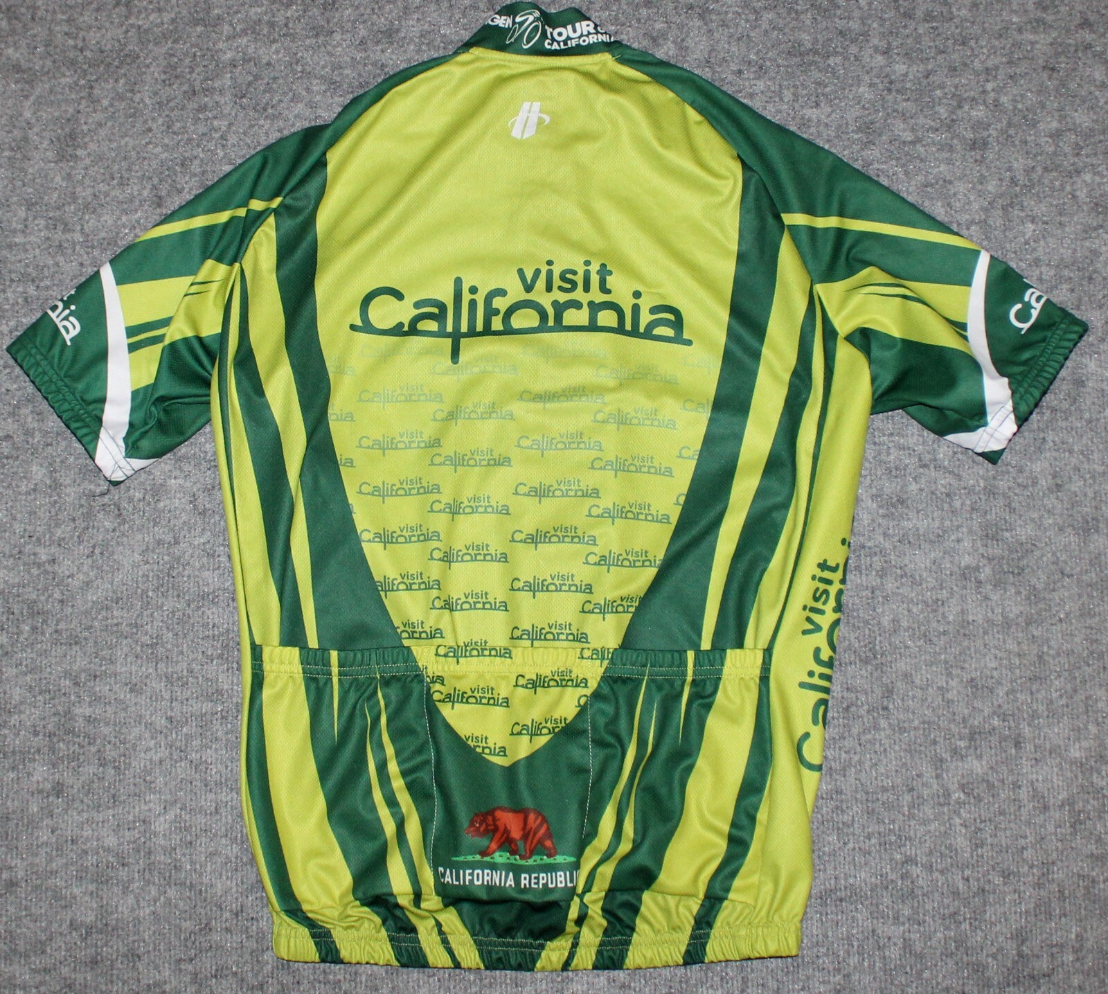 HINCAPIE 2012 TOUR OF CALIFORNIA FULL ZIP Sprint Green Cycling sz S Bike Jersey