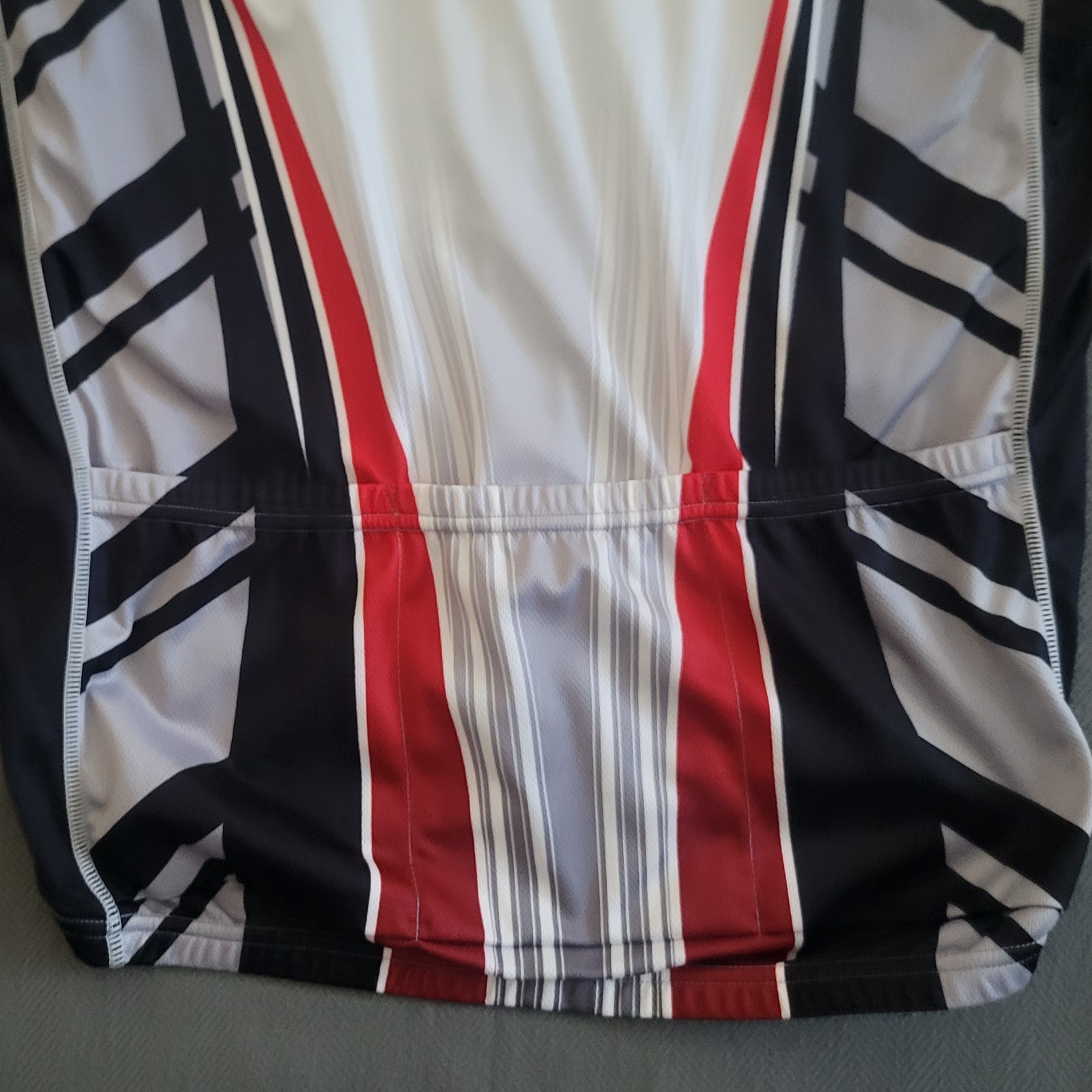 Primal Black Red Gray White Polyester Athletic Cycling Jersey Men Large