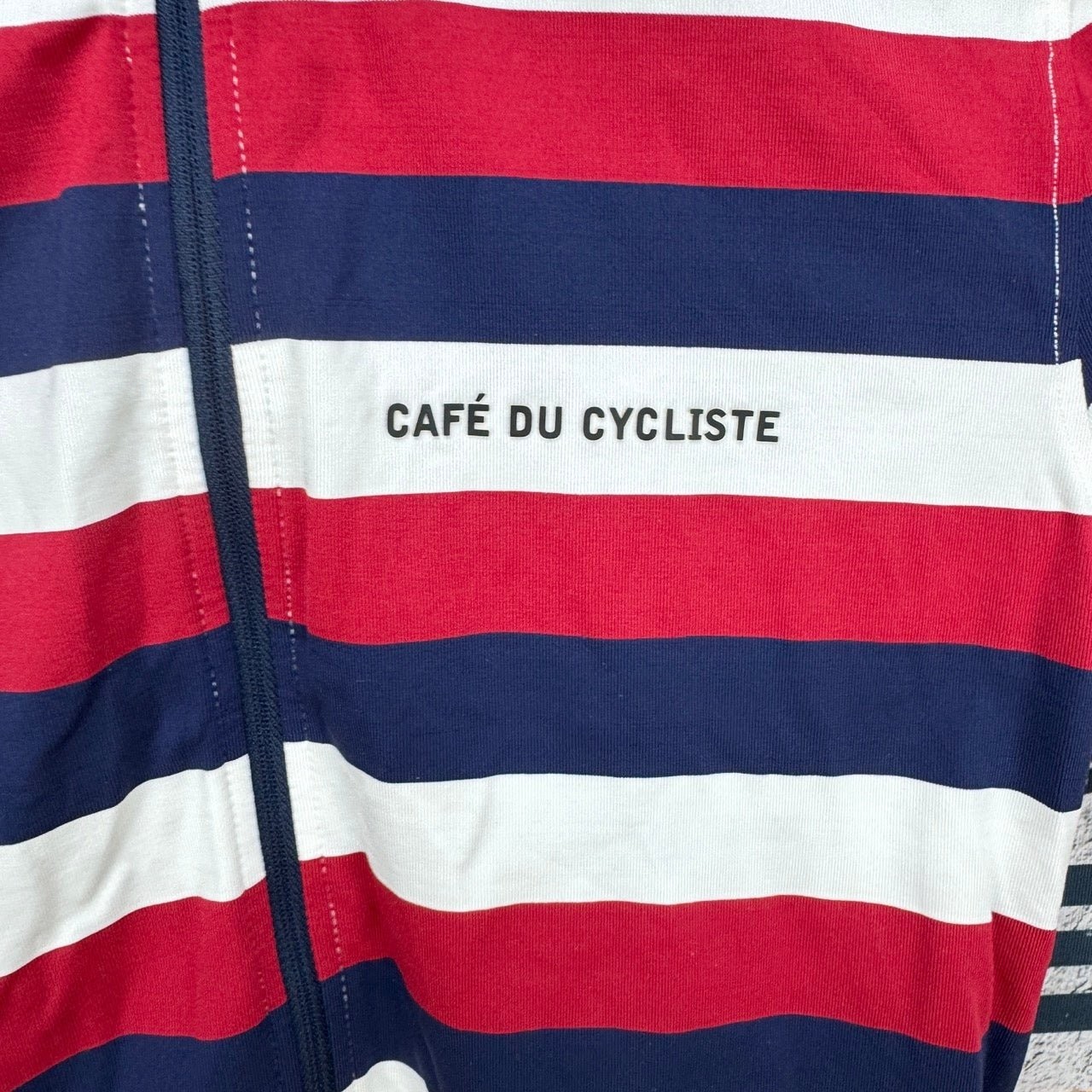 Cafe Du Cycliste Striped Short Sleeve Men’s Large Cycling Jersey