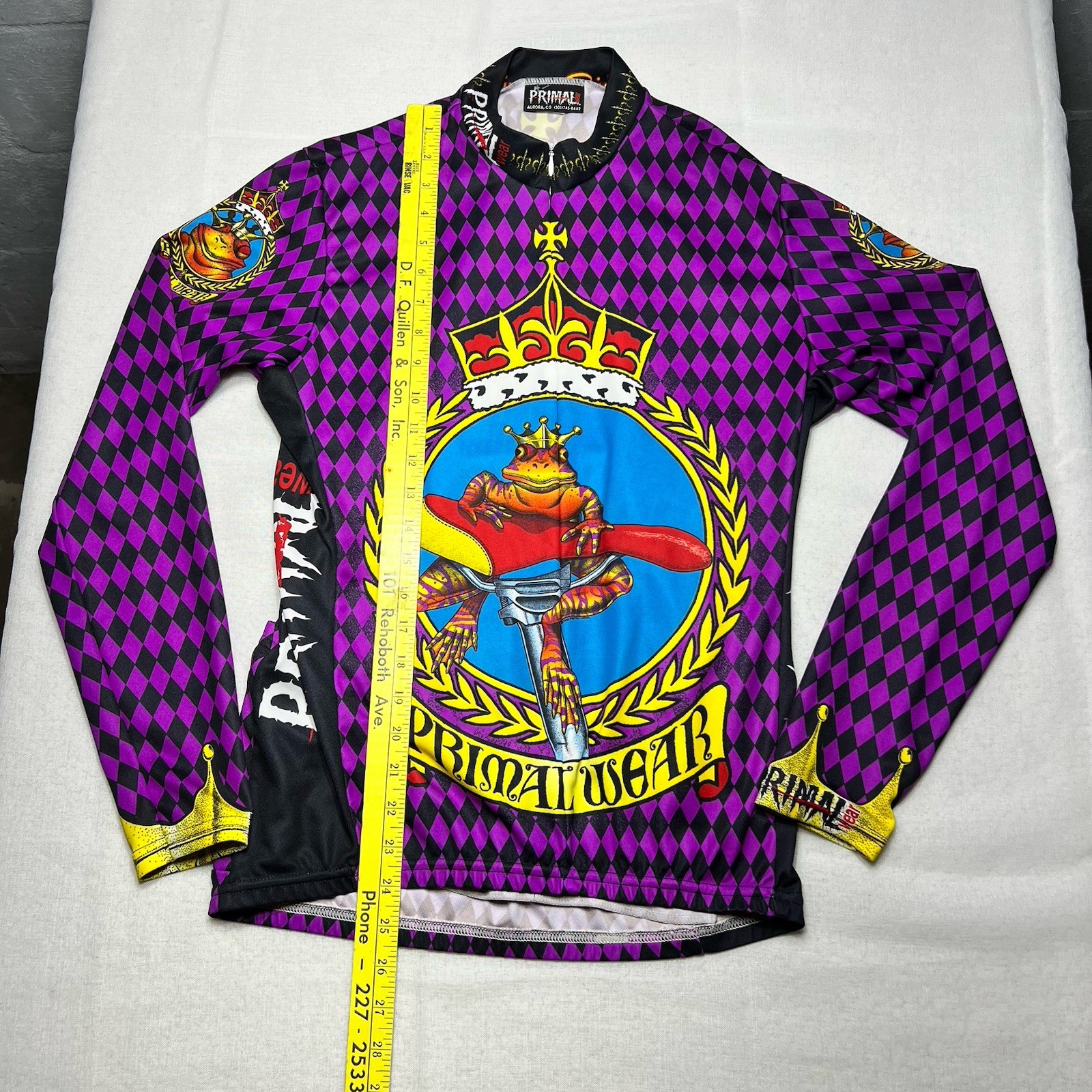 Primal Wear Prince Of Rides Cycling Jersey Mens Medium Purple Frog MTB USA