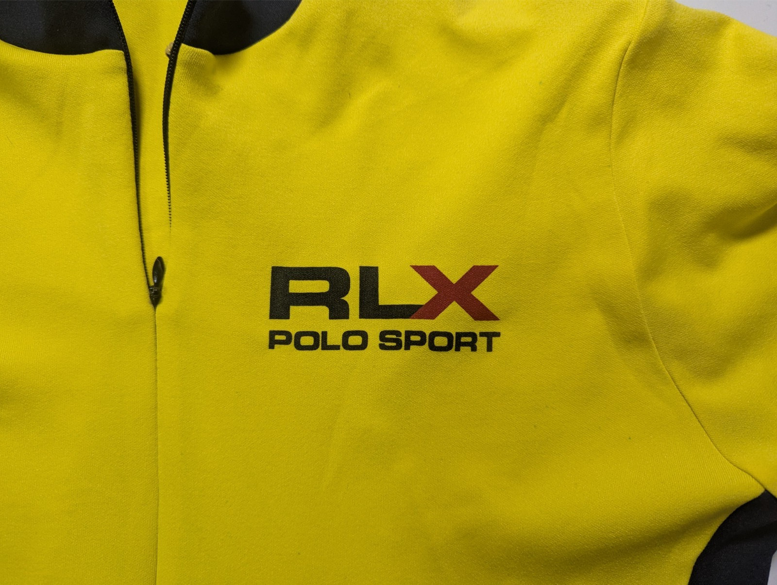 VTG 90s Polo Sport RLX Ralph Lauren Cycling Jersey Men’s XL Yellow 3/4 Zip USA