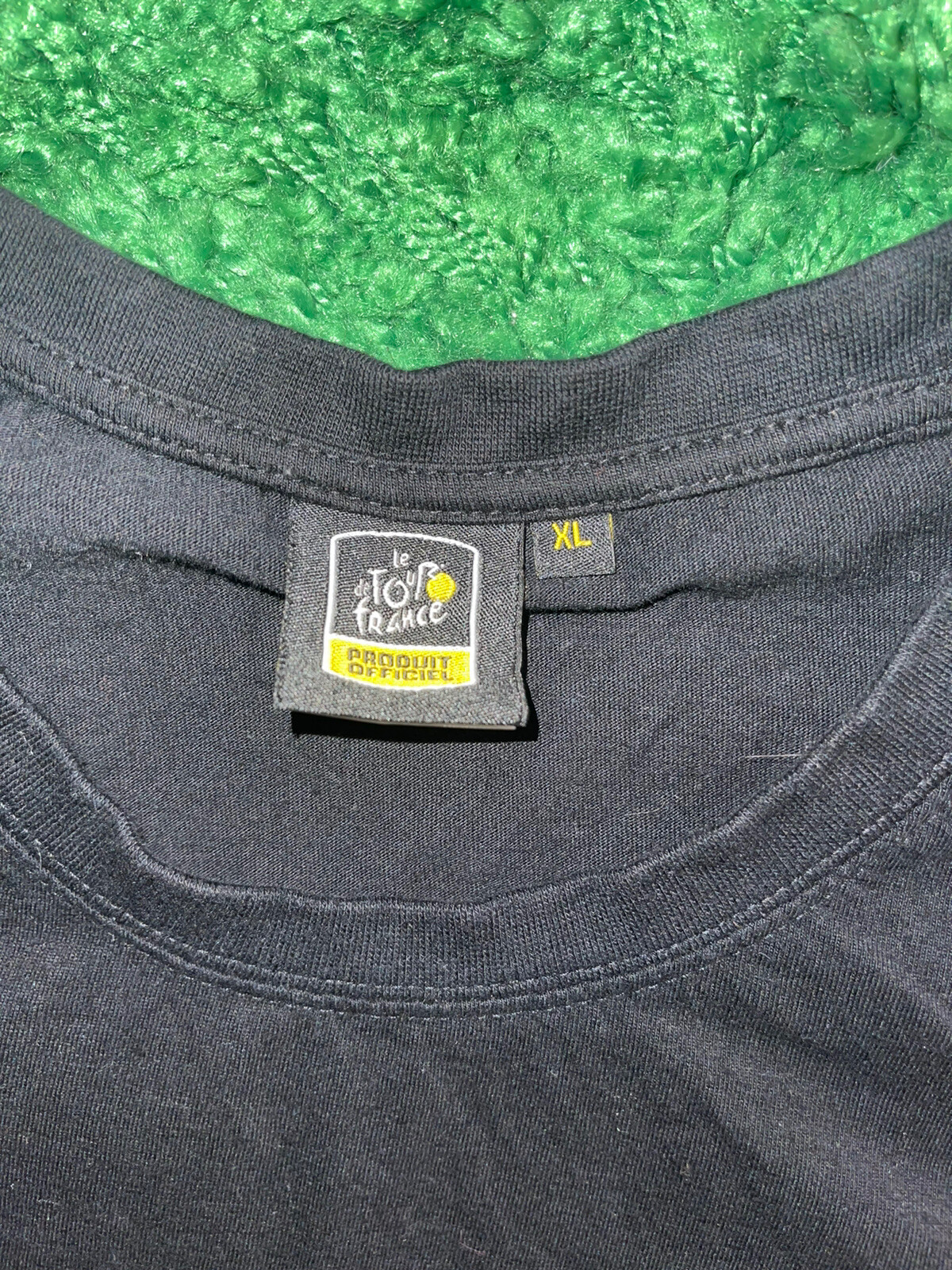 Le Tour De France Cycling Mens T-Shirt Black Spell Out Crew Neck 100% Cotton XL
