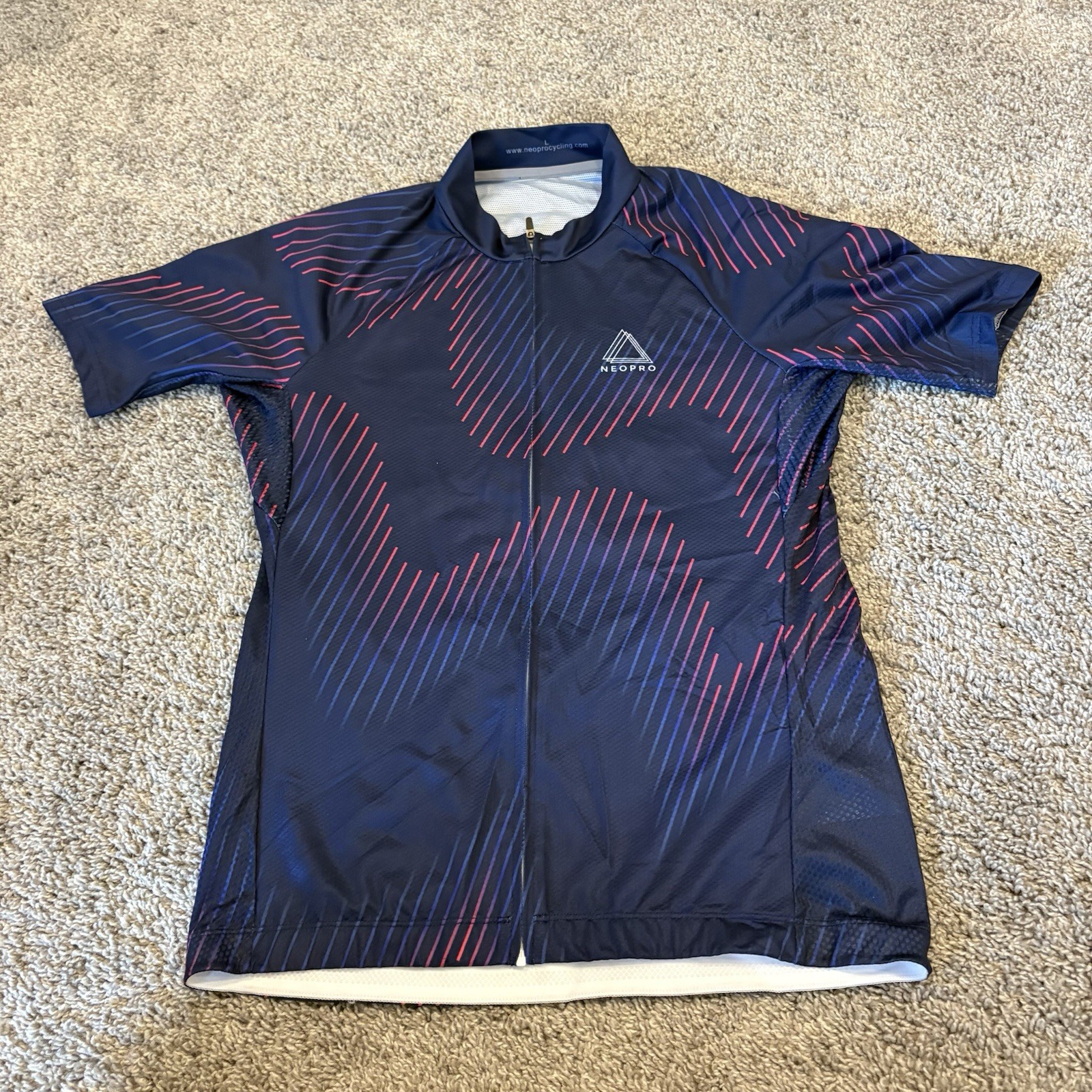 Neopro Cycling Jersey Unisex Full Zip Large Rear Pockets Polyester Stretch NWOT