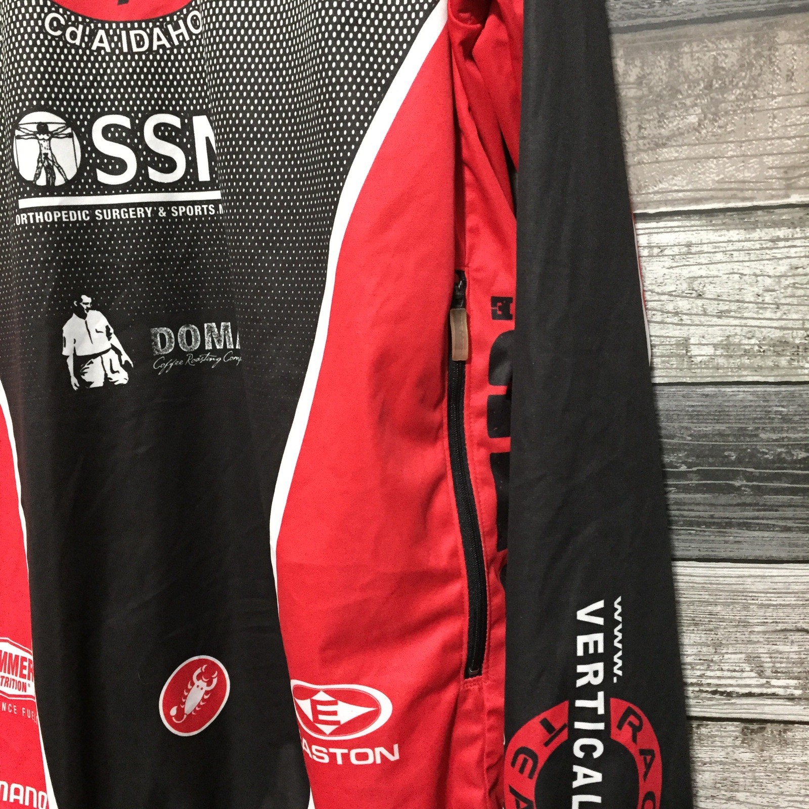 Castelli Cycling Top Full Zip Up Top Men’s XXL Black Red White Polyester