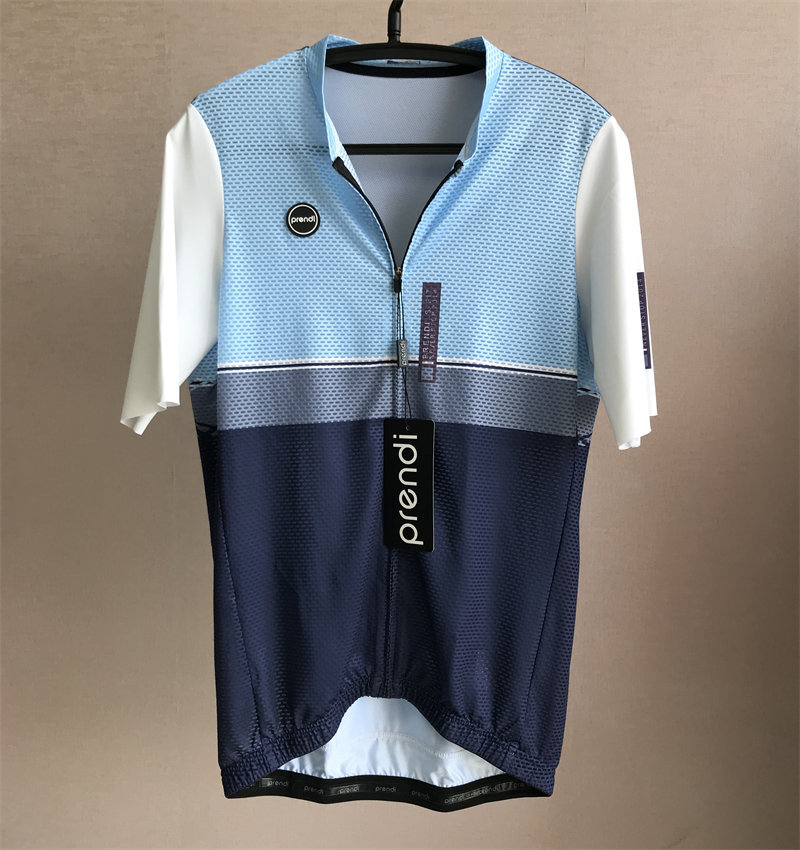 PRENDI Men Cycling Jersey Short Sleeve Laser Cut Summer Bike Clothing Breathable