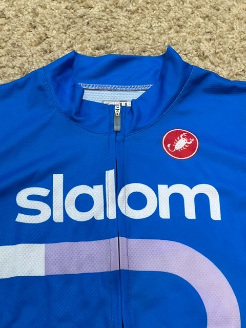 Castelli Men Blue Full Zip Lightweight Cycling Jersey Size 3XL EUC Slalom