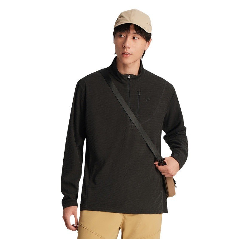 High Quality Solid Color Men’s Half Zip Sweatshirts Women’s Fleece Undershirts