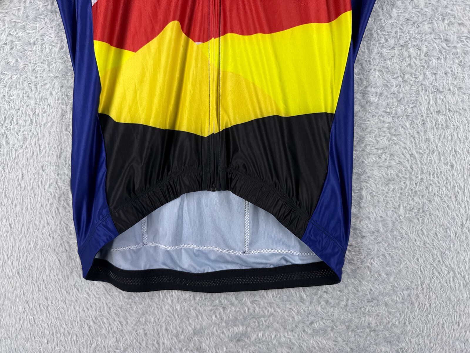 Do It Better Cycling Jersey Women Large Blue Yellow Full Zip Polyester Blend