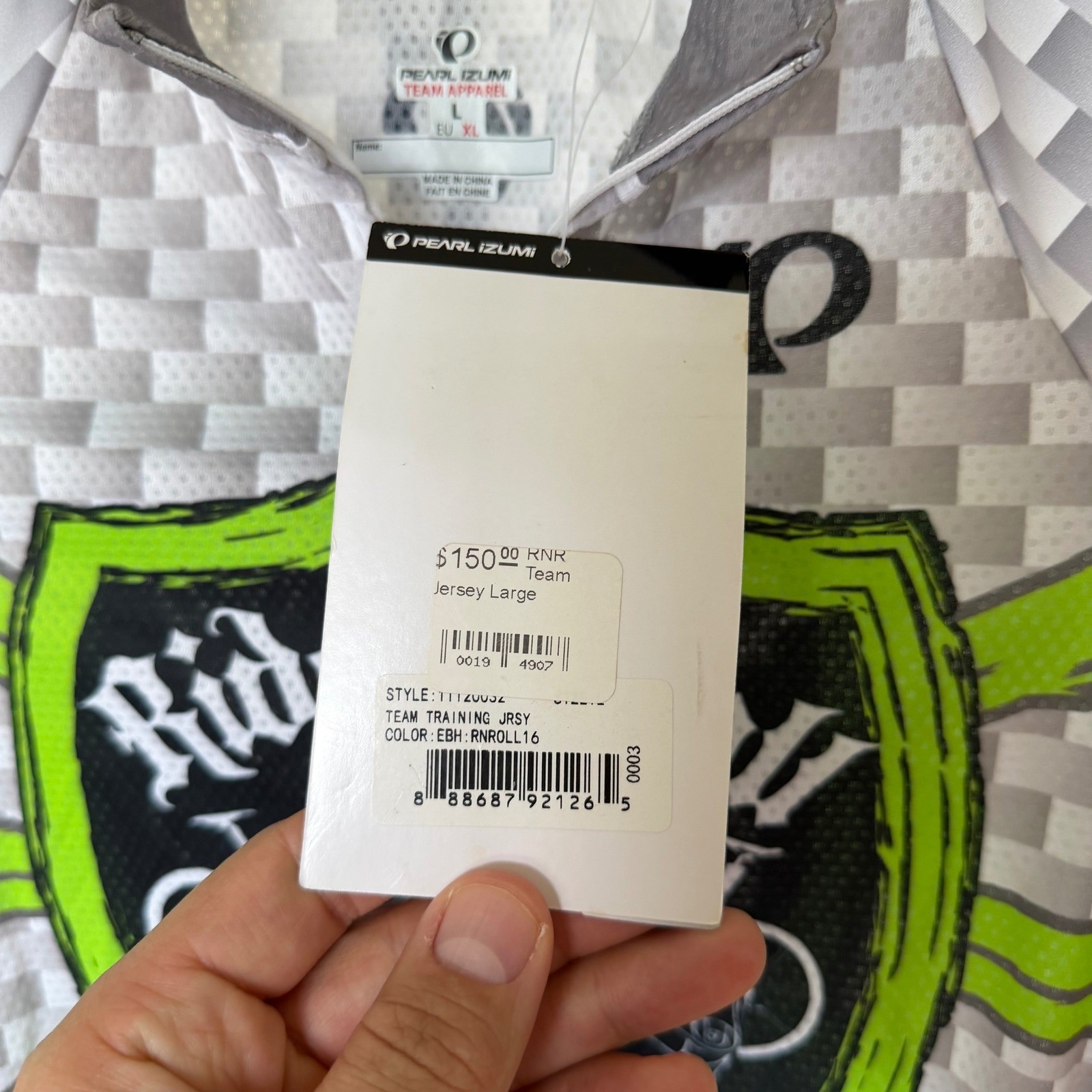 Pearl Izumi Ride-N-Roll Cyclery P.R.O. Cycling Jersey Grey Green Large NEW