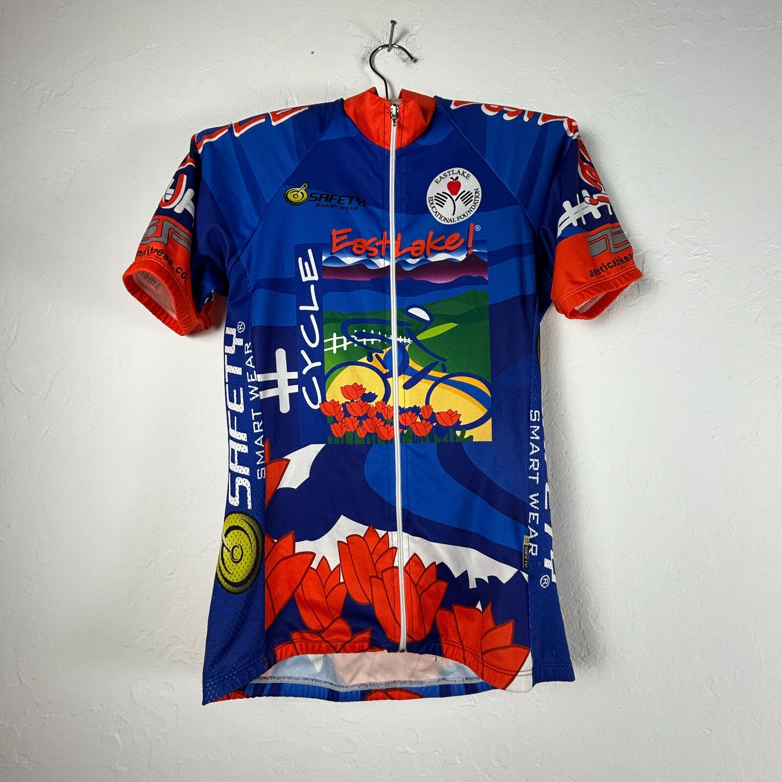 Safety Smart Wear Eastlake Cycling Jersey Top Women Medium Short Sleeve Full-Zip