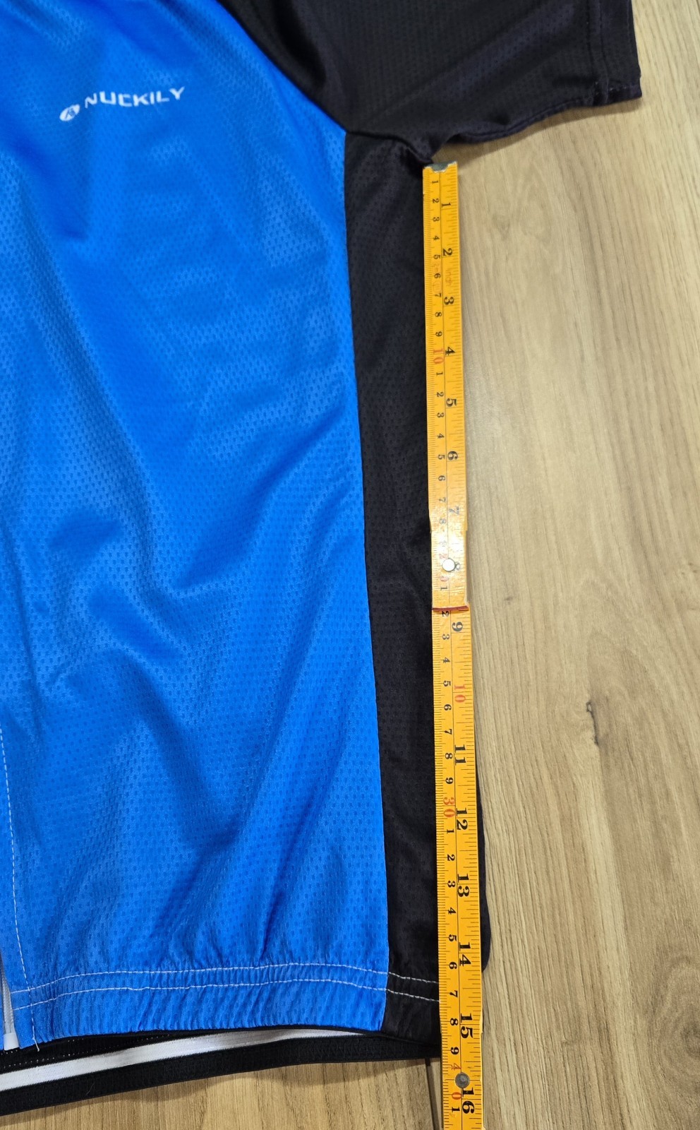 Nuckily Cycling Jersey Mens Sz Medium, Full Zipper, Blue/Black, Non-Skid Waist