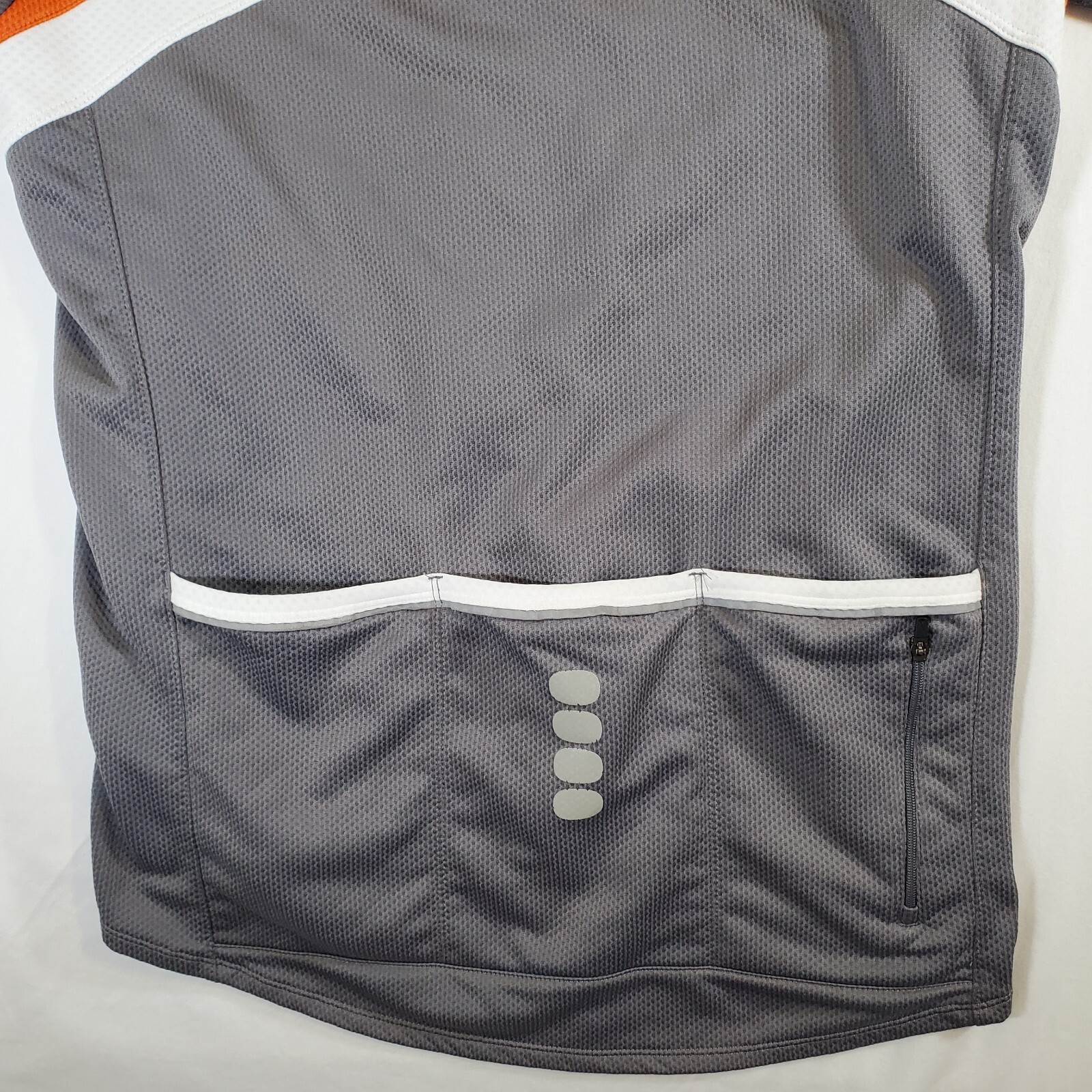 Nike Fit Dry Gray Orange White 104912 – Large 3/4 Zip Cycling Jersey Sport Shirt