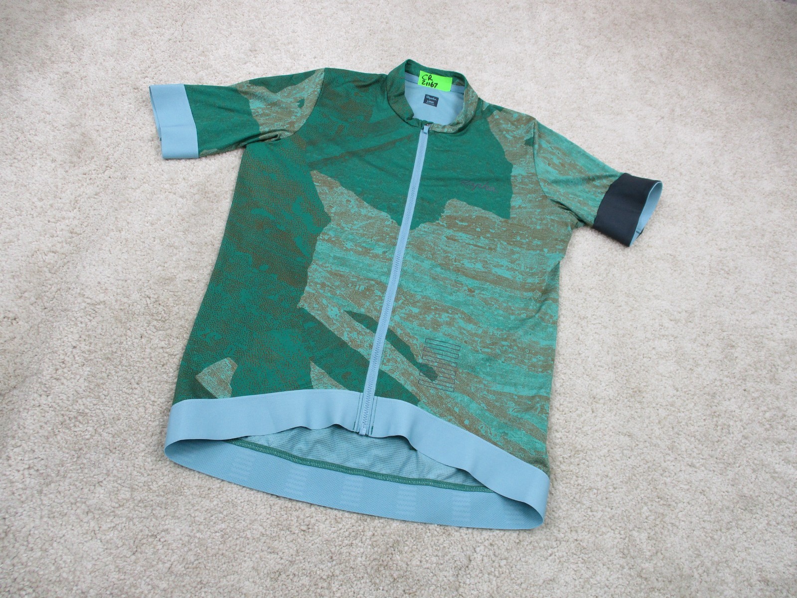 Rapha Cycling Jersey Mens Large L Green Pro Team Gravel Training Limited Edition