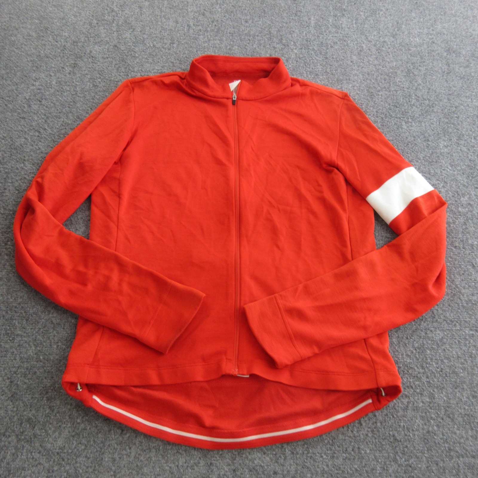 Rapha Cycling Jersey Mens Large Orange Long Sleeve Full Zip Wool Bike Casual
